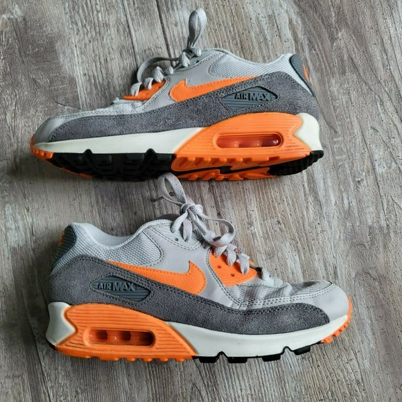 Nike Air Max 90 Essential Orange Grey Running Sneaker Shoes Womens 8 Mens 6.5 - Picture 4 of 12